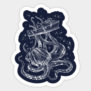 Kraken, a giant squid attacks the ship Sticker